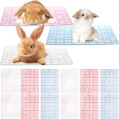 12 stuks kunststof konijnenkooimat, duurzame konijnenvloermat met klikverbinding, voetsteunkussens in verschillende kleuren, matten voetkussentjes voor huisdieren, katten, honden, konijnen