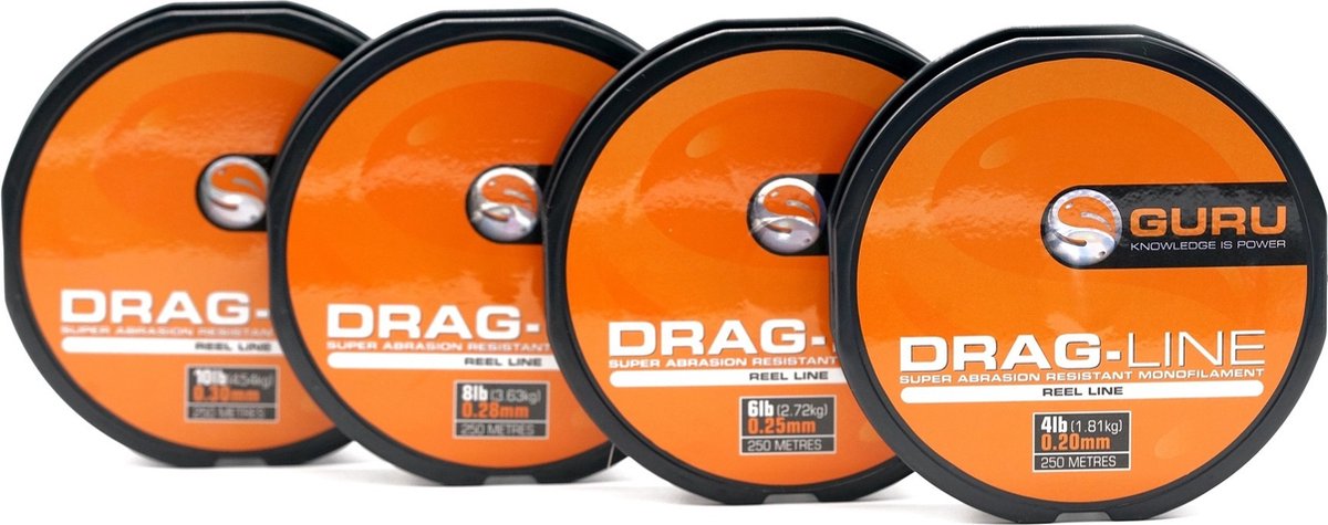 Guru Drag Line - Nylon lijn - 0,20 mm - 8lb - 250 m