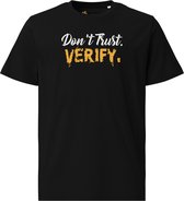 Don`t Trust Verify - Unisex - 100% Biologisch Katoen - Kleur Zwart - Maat 2XL | Bitcoin cadeau| Crypto cadeau| Bitcoin T-shirt| Crypto T-shirt| Crypto Shirt| Bitcoin Shirt| Bitcoin Merch| Crypto Merch| Bitcoin Kleding