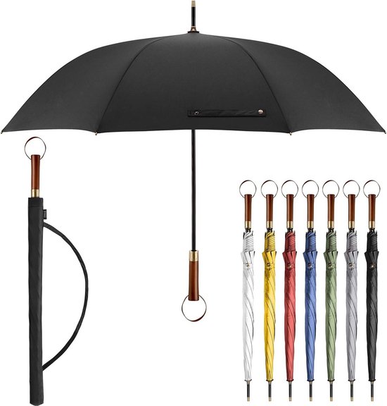 Design Paraplu stok stormvast open-automatisch windbestendig XXL groot en stabiel voor 2 personen dames en heren golfscherm reizen uv-bescherming diameter 50-123 cm elegant met Sapor umbrella