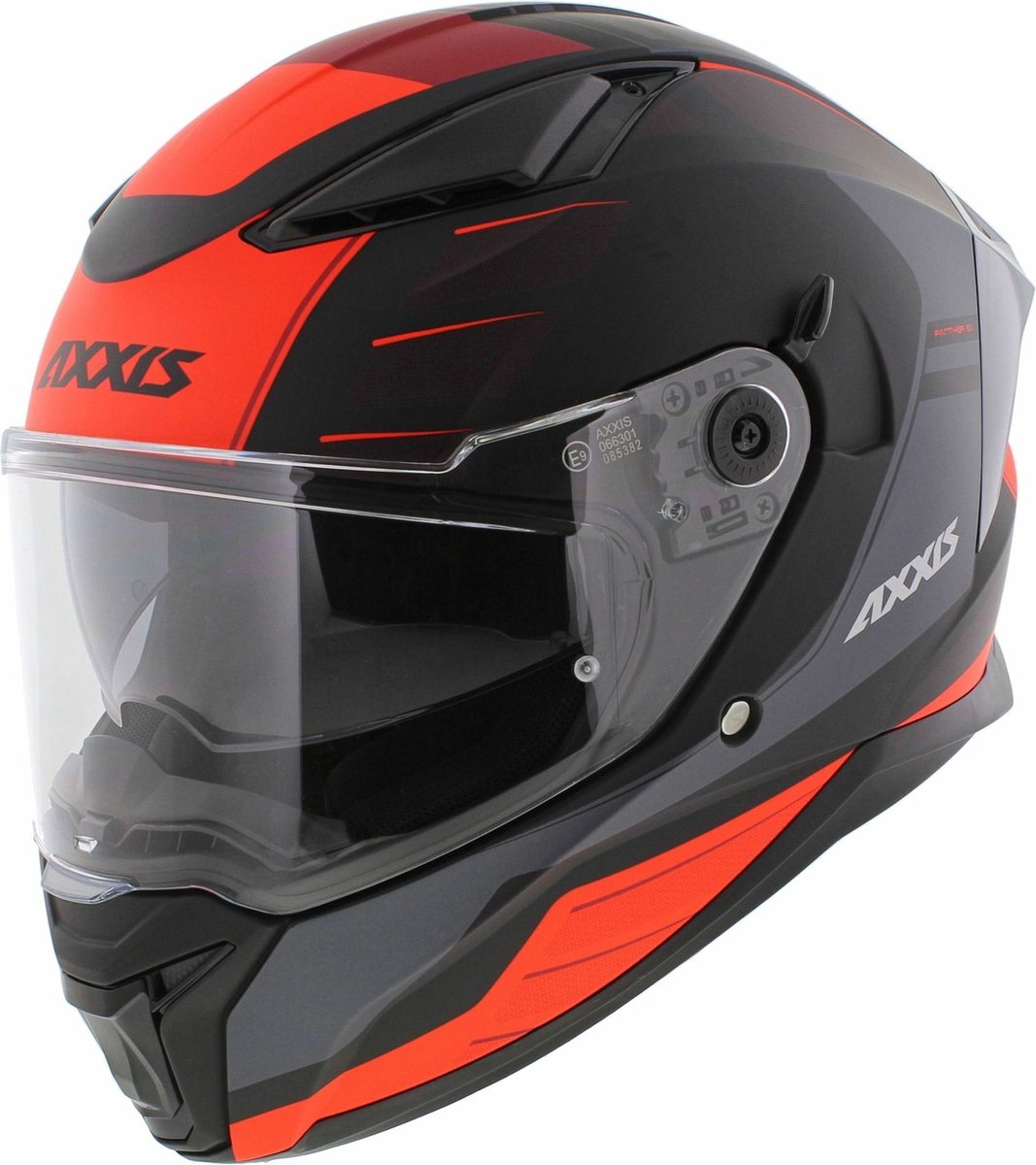 Axxis Panther SV integraalhelm Prestige mat zwart fluo rood S