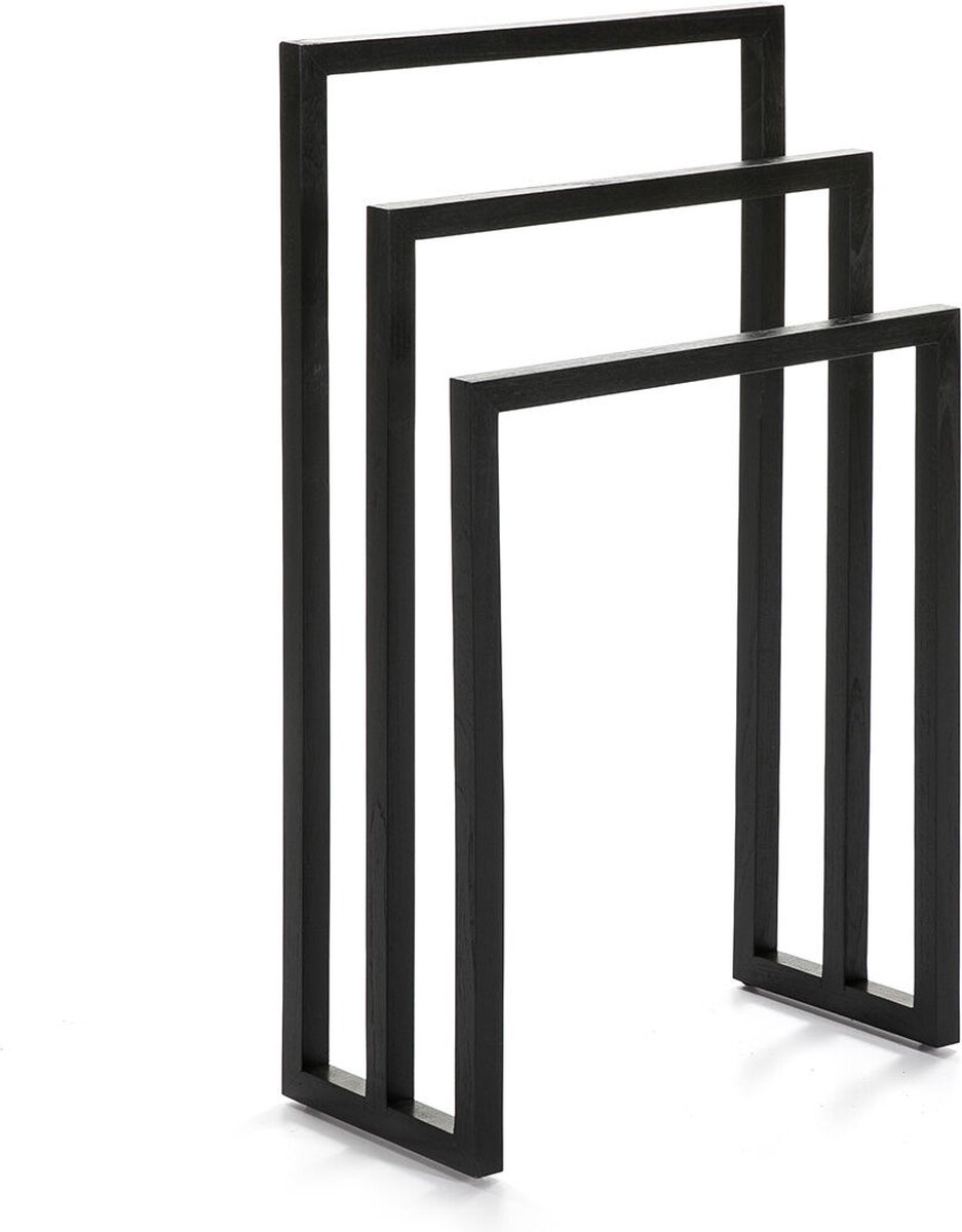 Thai Natura Losstaand handdoekenrek Zwart Hout 55 x 93 x 27 cm