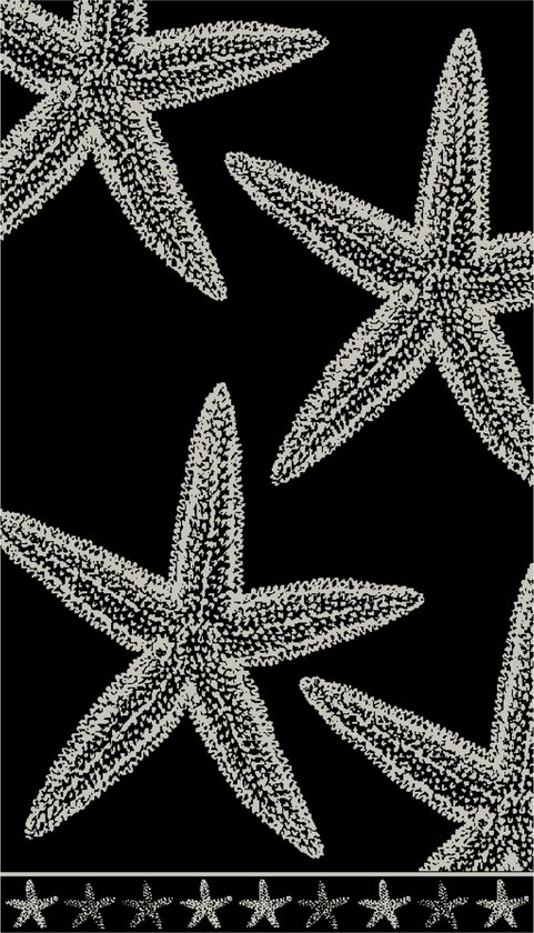 PHLOX Strandlaken - 100% katoen - 1 zijde velour - 90x160 - star black
