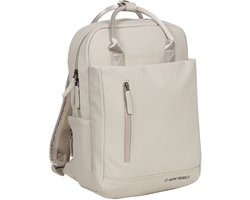 New Rebels Unisex Harper Miami Rugzak - 9L waterdichte rugzak met dubbele sluiting - 13 inch laptopvak - Waterafstotende ritssluiting - Gewatteerde riemen, ideaal voor werk & school - Beige