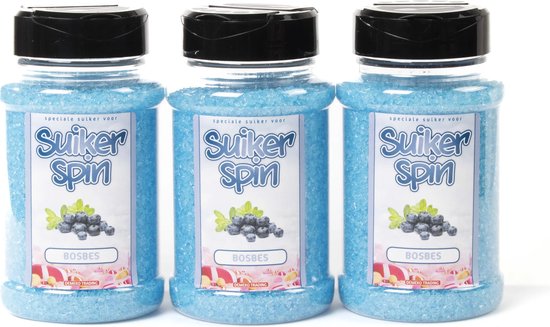 Accessoire voor suikerspinmachine - Suikerspinsuiker bosbes - 3 x pot á 400 gram — afbeelding 5