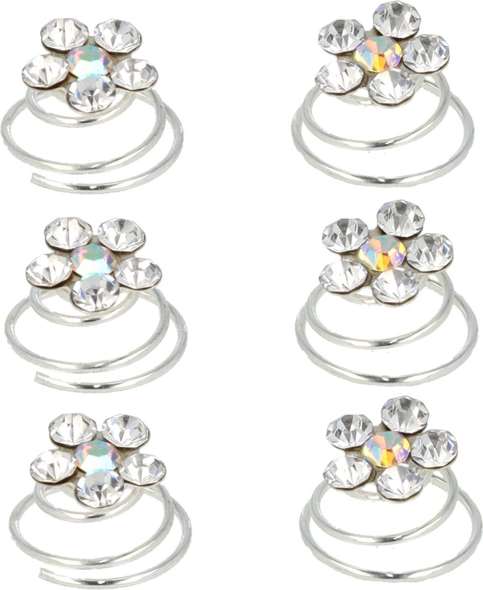 Ouligay 4 stuks strass haarclips, kristallen haarspeldjes voor vrouwen, mooie haarclip, haaraccessoires voor vrouwen bruiloft, pareldecoratieve haarclips voor dagelijks feest, prom (zilver