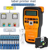 Primegoody Labelprinter - Labelmaker - Etiketten Printer - Compatibel Labelprinter - 12 mm Printer - Oranje