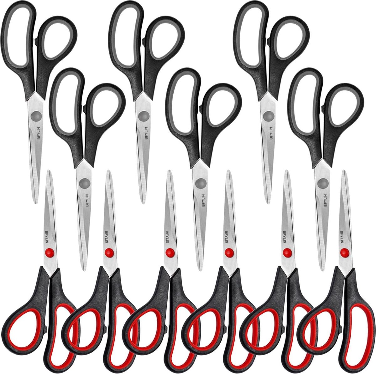 schaar set - Multifunctionele roestvrijstalen kantoorschaar Set of 12