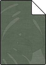 Proefstaal Origin Wallcoverings behang bladeren met geweven structuur groen - 347762 - 26,5 x 21 cm
