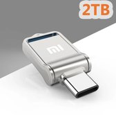Drive 2 Tb Usb 3.0 & Usb-C Flash Drive Zilver Memory Stick Type C Pendrive