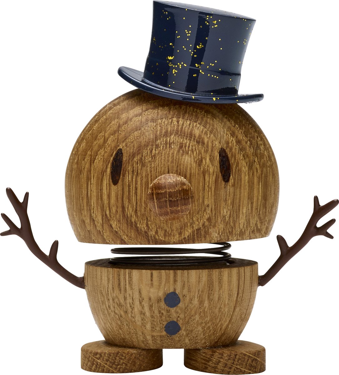 Hoptimist Sneeuwpop Decoratie - S - Eikenhout - Houten Kerstdecoratie & Kerstversiering voor Woonkamer of Kantoor - Leuk Kerstcadeau Idee voor Familie, Vrienden en Kinderen
