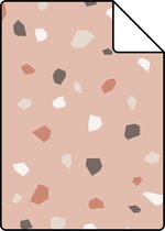 Proefstaal ESTAhome behangpapier terrazzo zacht roze, wit en grijs - 139306 - 26,5 x 21 cm