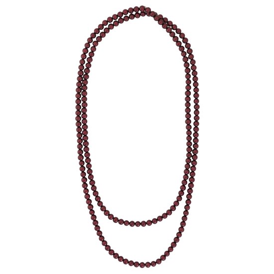 Behave - Collier de Perles de Glas - Rouge Bordeaux - 150 cm