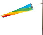 Regenboogwindzak, 95 cm, kleurrijke tuindecoratie voor buiten, windvlag voor de vlaggenmast, windgong en windzakken