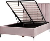SEZANNE - Bed met opbergruimte - Roze - 140 x 200 cm - Fluweel