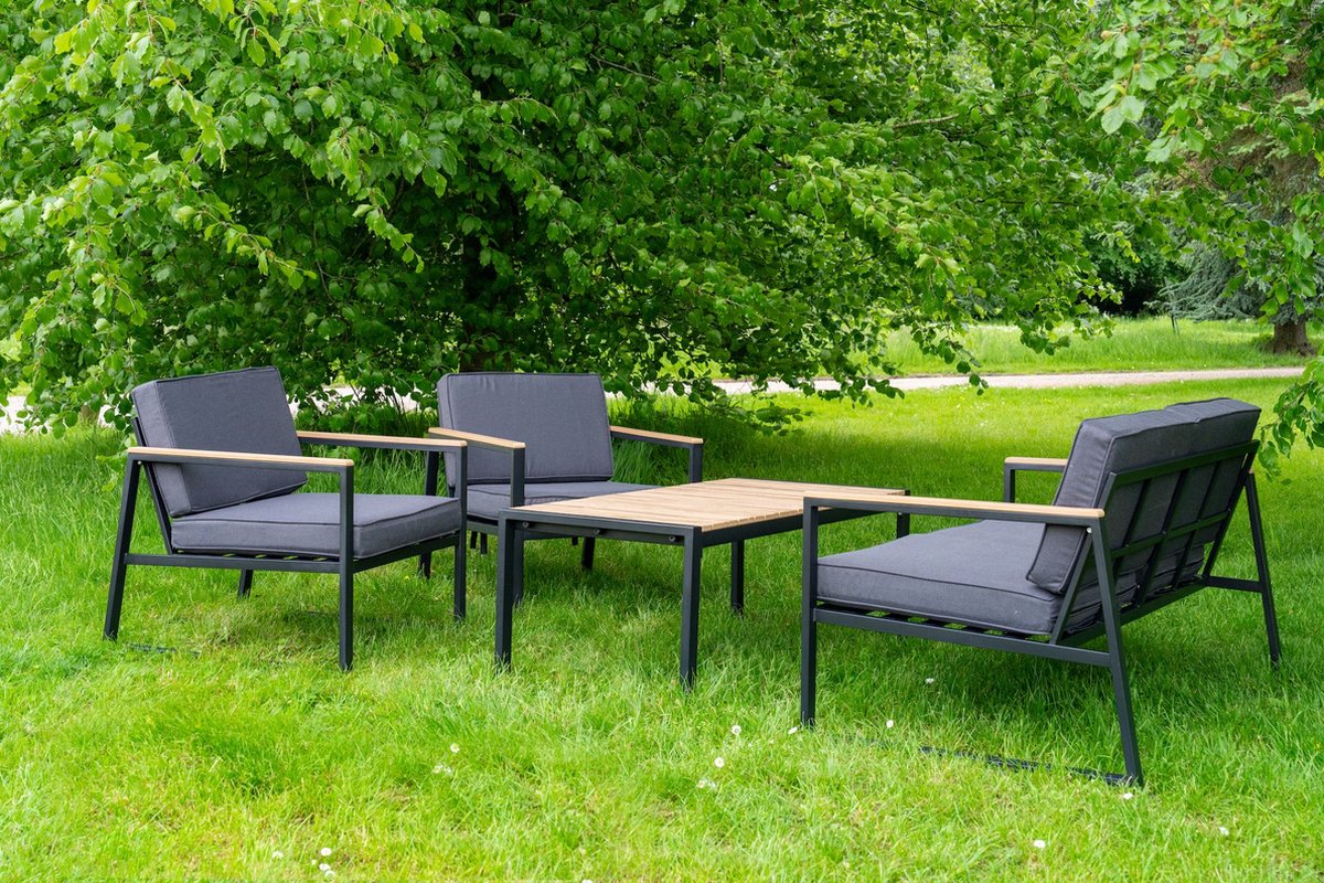 Tuinset - Positano - 4 personen - Antraciet - Loungeset