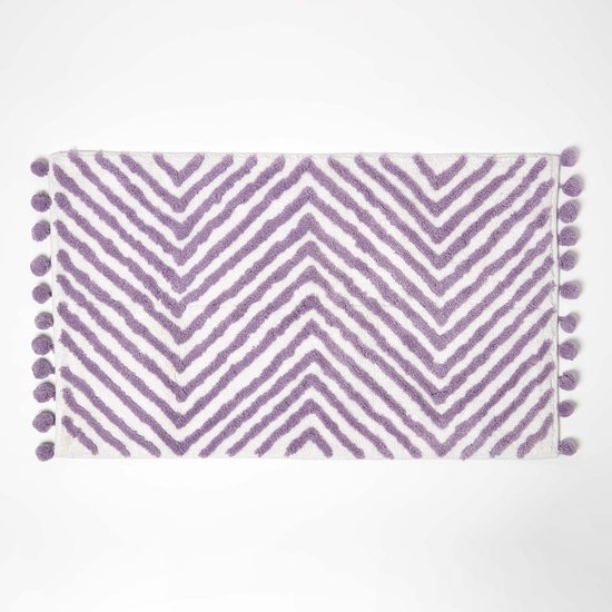 Homescapes badmat lila met zigzagpatroon - badmat 50 x 80 cm