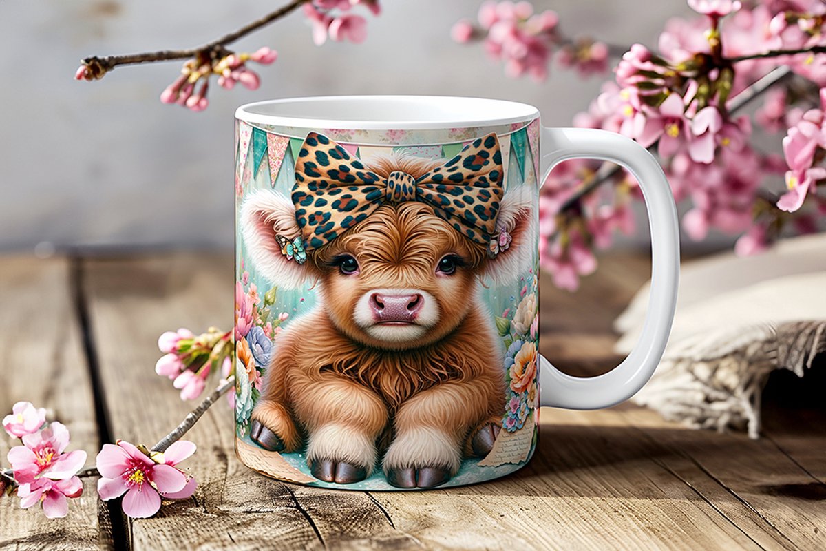 Mok – "Highland Cow" – Voor Liefhebbers van Schotse Charme