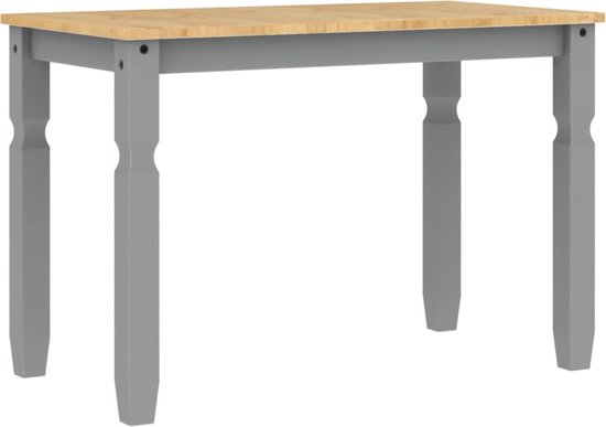 vidaXL - Eettafel - Corona - 112x60x75 - cm - massief - grenenhout - grijs