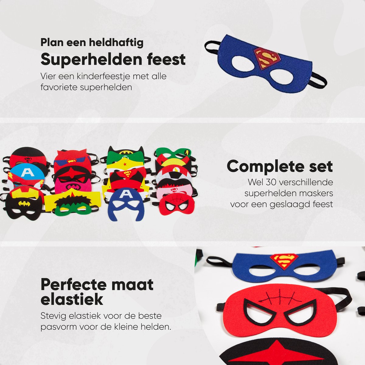 Fissaly 30 Stuks Superhelden Maskers voor Kinderfeest & Verkleed Partijen – Super Hero Kind Kostuum — afbeelding 6