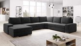 Bol.com Hoekbank Rosa U vorm - waterafstonde velvet donkergrijs- hoeksalon wooneiland lounge links aanbieding