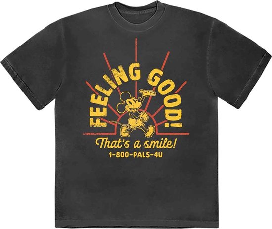 Disney Mickey Mouse - Feeling Good Heren T-shirt - S - Zwart