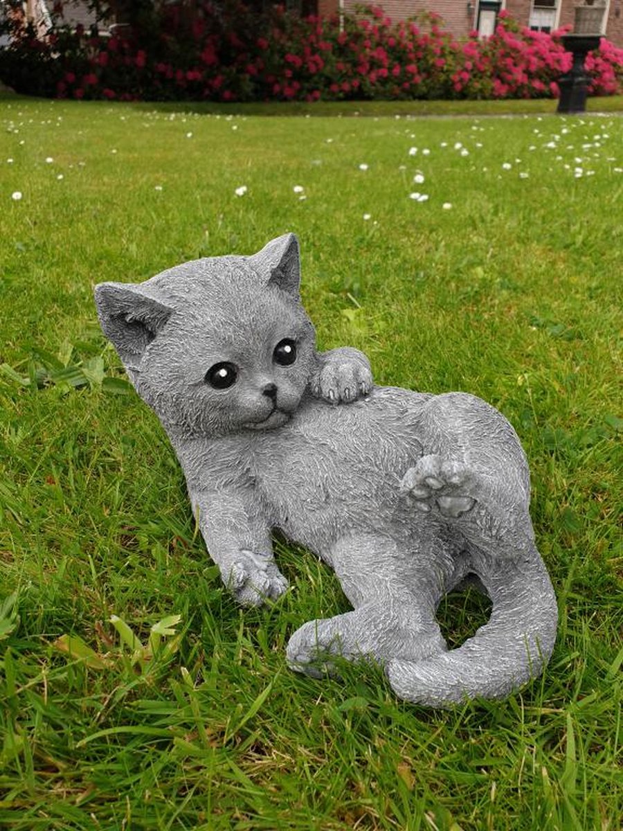 tuinbeeld poes , beton