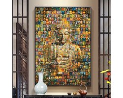 Allernieuwste Canvas NFT Boeddha Buddha - Duizend Plaatjes - Modern - MOZ-Art - kleur - 70 x 100 cm