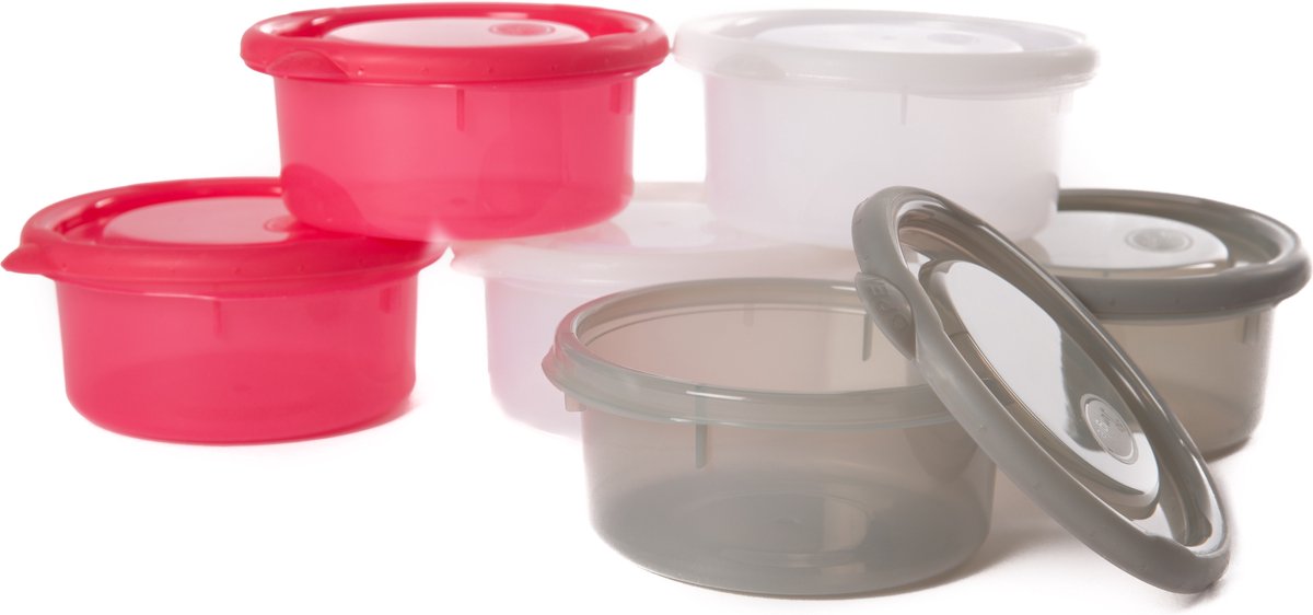 Goedkoopste Bo Jungle B-Bowls Bewaarpotjes 6 Stuks Roze/Wit/Grijs B541100