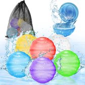 Herbruikbare waterballonnen voor kinderen - Set van 6 stuks - Snel vullen en zelfsluitend - Zomer buitenspeelgoed met gaaszak - Siliconen waterbomballonnen voor zwembad en strand