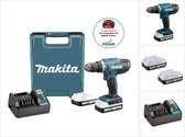 Makita DF 488 D002 Accuboormachine 18 V 42 Nm G-serie + 2x accu 1,5 Ah + lader + koffer