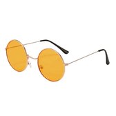 Hippie zonnebril rond - Festival bril - Rave bril - Glasses - Koningsdag - EK voetbal - Oranje spiegelglas