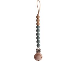 Mushie Speenkoord EVA - Dried Thyme / Hout (look) - 100% siliconen kralen
