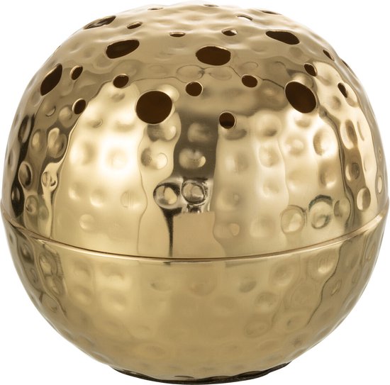 J-Line vaas Ball Met Gaten - metaal - goud - small