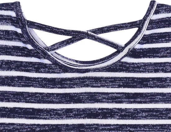 Marineblauw gestreepte blouse