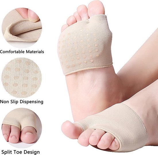 ( S-code )voetbeschermers - 2 paar plantarispads - voorvoetkussentjes - hallux valgus - halve sok om metatarsalgie te verlichten - absorbeert schokken - verminderd druk en wrijving van Merkloos — afbeelding 5
