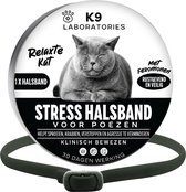 Antistress halsband kat Zwart - Anti stress middel voor katten - Alternatief voor Feliway verdamper - feromonen halsband kat - Kalmerend en geruststellend