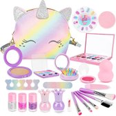 Make up Koffer Meisjes - Kinder Speelkoffer - Make-upset Voor Kinderen - Make-upgeschenkset - Regenboog - Voor jou Prinsesje