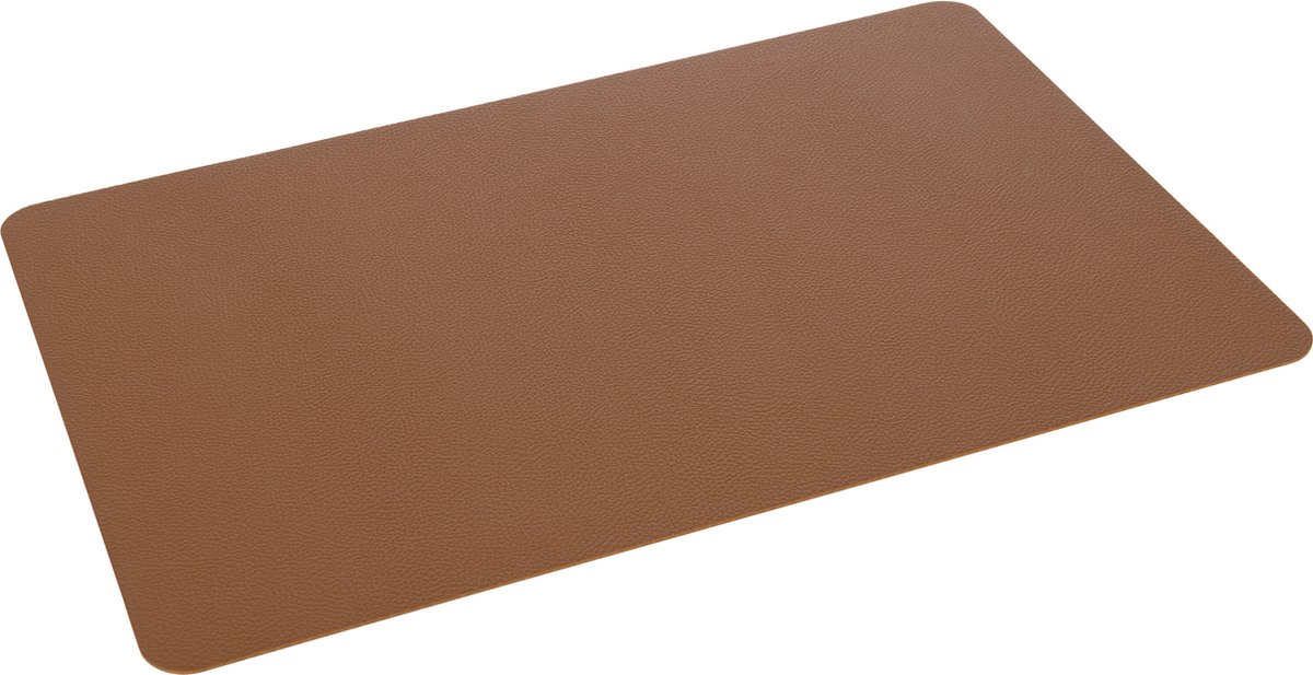 J-Line placemat Rechthoek - kunststof - cognac - 6 stuks