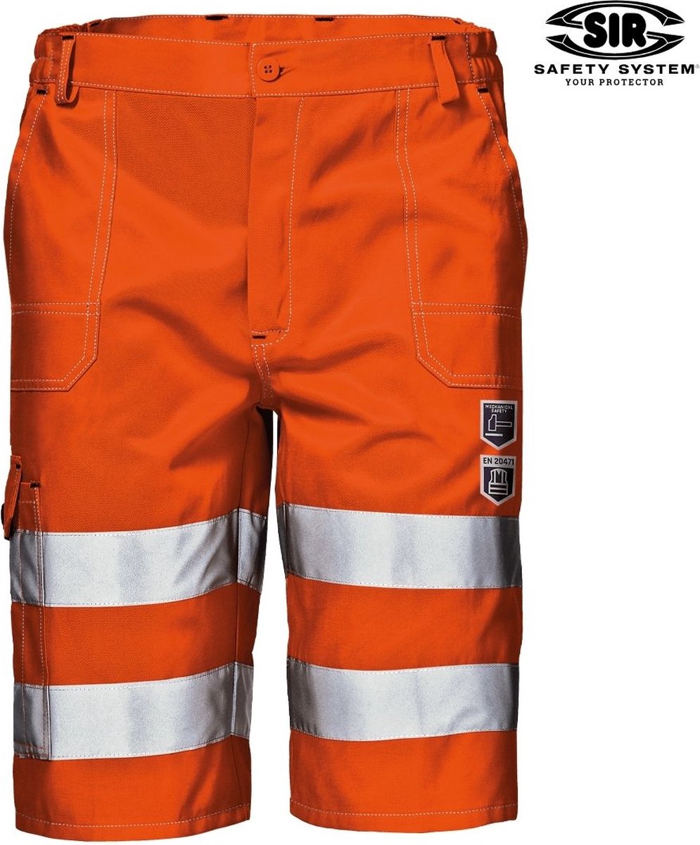 SIR SAFETY MISTRAL Hi Vis Reflecterend Korte Werkbroek HEREN Werkshort Oranje - Met D ring - Ripstop - Ademend