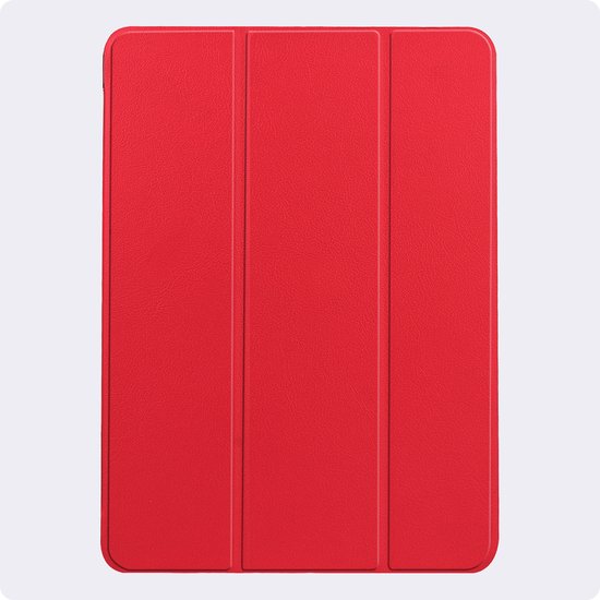 Étui pour iPad Air 6 (11 pouces) Cover Book Case Case à trois volets avec découpe adapté pour Apple Pencil - Étui adapté pour iPad Air 2024 (11 pouces) Cover Bookcase - Rouge