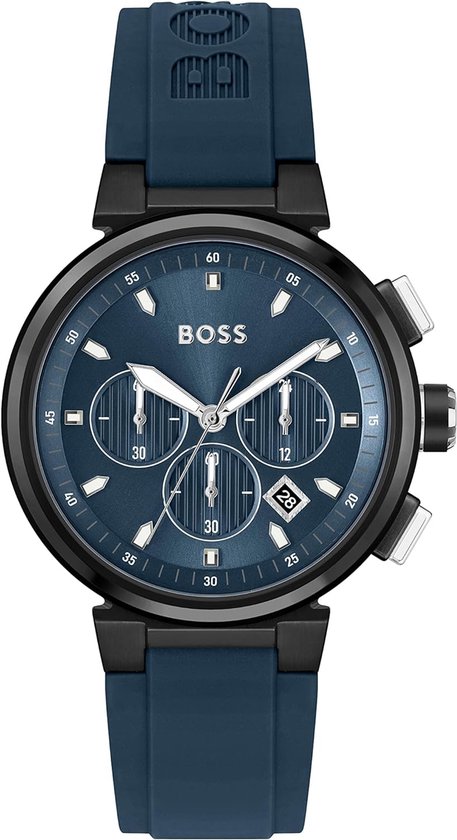 Hugo Boss One 1513998 Horloge - Rubber - Blauw - Ø 43 mm