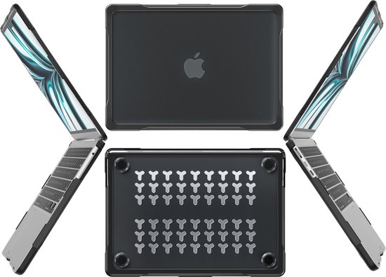 Mobigear Housse pour ordinateur portable compatible avec Apple MacBook Air 13" (2022-2024) Coque rigide pour ordinateur portable MacBook Case | Mobigear Antichoc Pro - Zwart - Modèle A2681