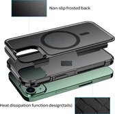 Mobigear Hoesje geschikt voor Apple iPhone 14 Plus MagSafe Telefoonhoesje Hardcase | Mobigear Traveller Backcover Shockproof | Geschikt voor MagSafe | Geschikt voor Draadloos Opladen met Magnetische Ring | MagSafe Case - Zwart