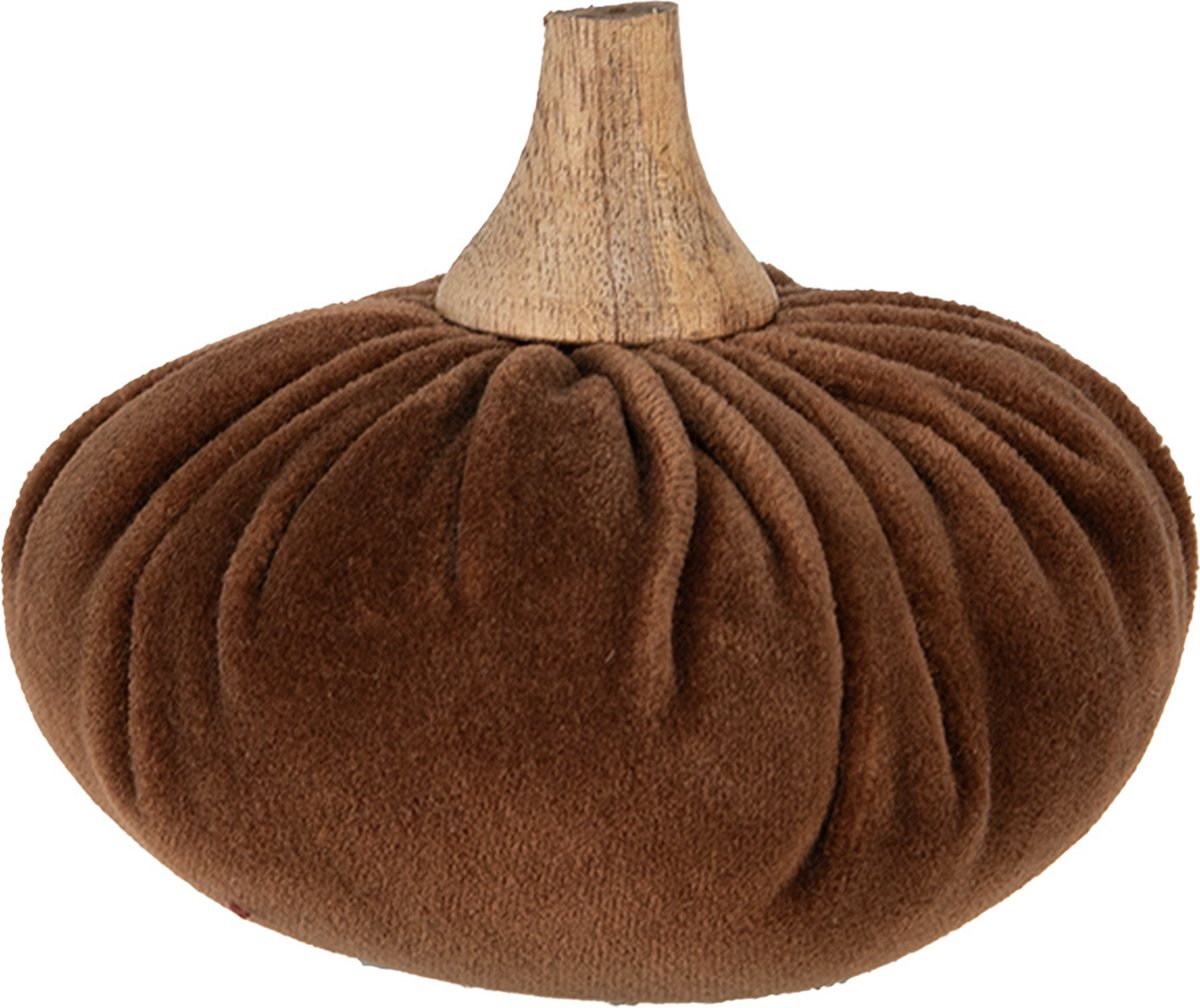 Decoratie Pompoen Ø 12x10 cm Bruin Polyester Herfst decoratie