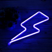 ZoeZo - Neon Wandlamp Bliksem - Blauw - LED - Neon Verlichting - Sfeerverlichting - Led lamp - Neonlicht - Neon lamp