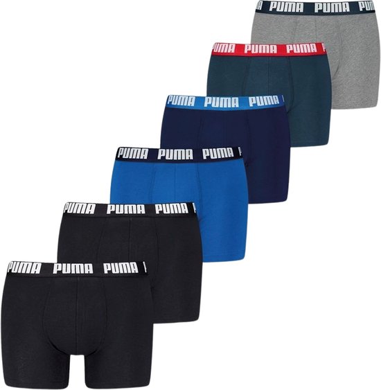 Puma Basic Men's Boxer 6-pack - Blauw/ Zwart - Taille XL