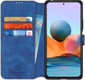 Xiaomi Redmi Note 10 Pro Hoesje Retro Wallet Book Case Blauw