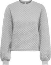 Jacqueline de Yong Trui Jdyruth L/s Quilt Sweat Jrs 15242862 Light Grey Melange Dames Maat - M