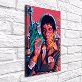 Pop Art Al Pacino Acrylglas - 120 x 80 cm op Acrylaat glas + Inox Spacers / RVS afstandhouders - Popart Wanddecoratie